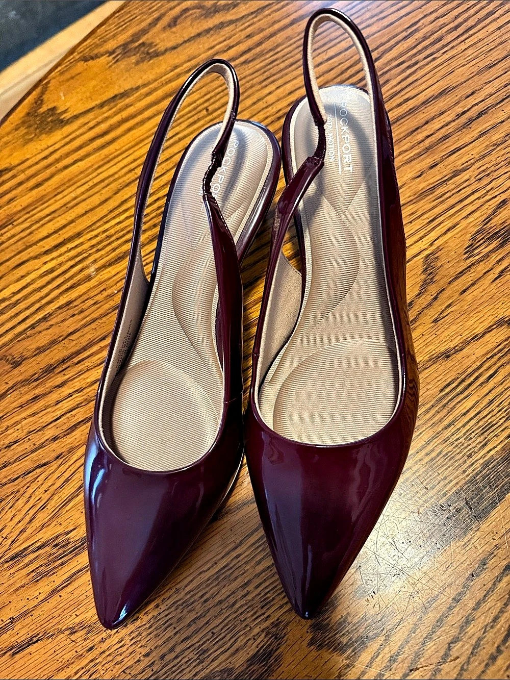 Rockport Burgundy Pointed-Toe Slingback Heels